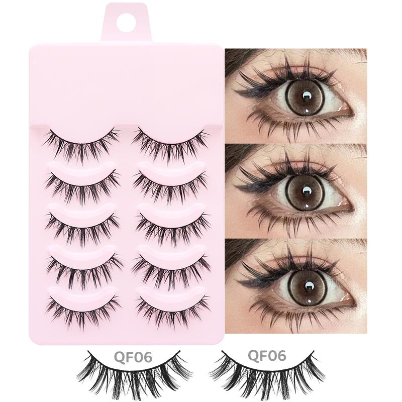 5 Paia Ciglia Manga Ciglia Occhi Ciglia Morbide Naturali Lunghe Ciglia Finte Anime Wispy Striscia Ciglia Finte Trucco