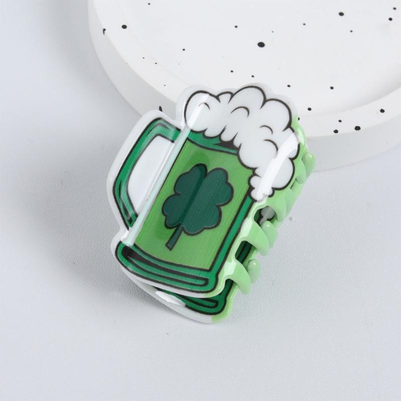 StPatricks Shamrock Hair Claw Clip Funny Claw Clip Hair Banana Barrettes NonSlip Girl Hair Clip PonytailClamp for Women