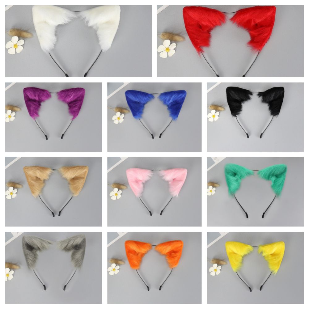 Artificial Cat Ears Headband Furry Lolita Ears Headwear Practical Hair Accessories  Adults