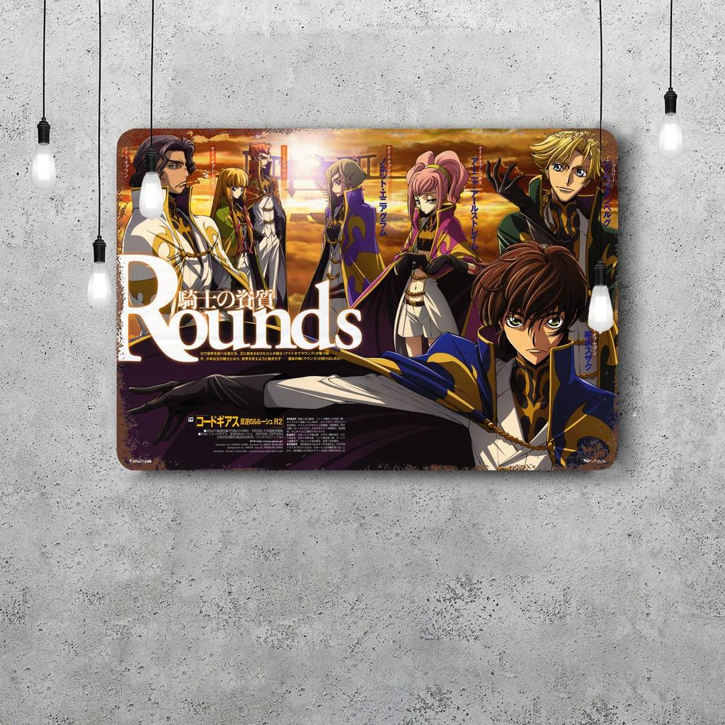 Code Geass Anime Vintage Metal Tin Signs Posters Decor Retro Metal Plaque Wall Art Decor for Garage Bar