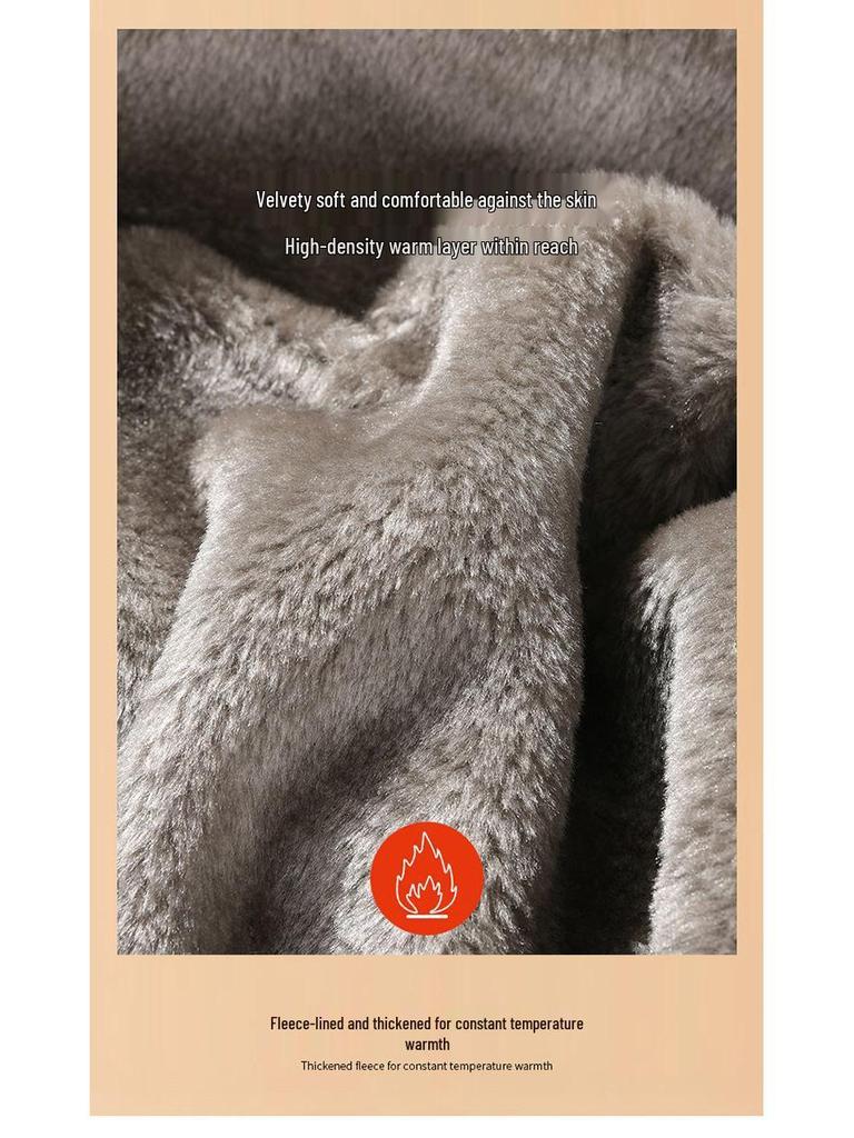 Men's Fleece-Lined Leather Jacket: Warm, Windproof, Versatile Winter Coat with Turn-Down Collar