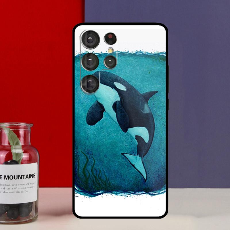 Orcas Whale Funda Case For Samsung Galaxy S25 Ultra S9 S10 S20 S21 FE S22 S23 Plus S24 Ultra Phone Cover
