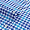 Men's Fashion Plaid Checkered Short Sleeve 100% Cotton Shirt Button-collar Holiday Youthful Striped Summer Casual Gingham Shirts