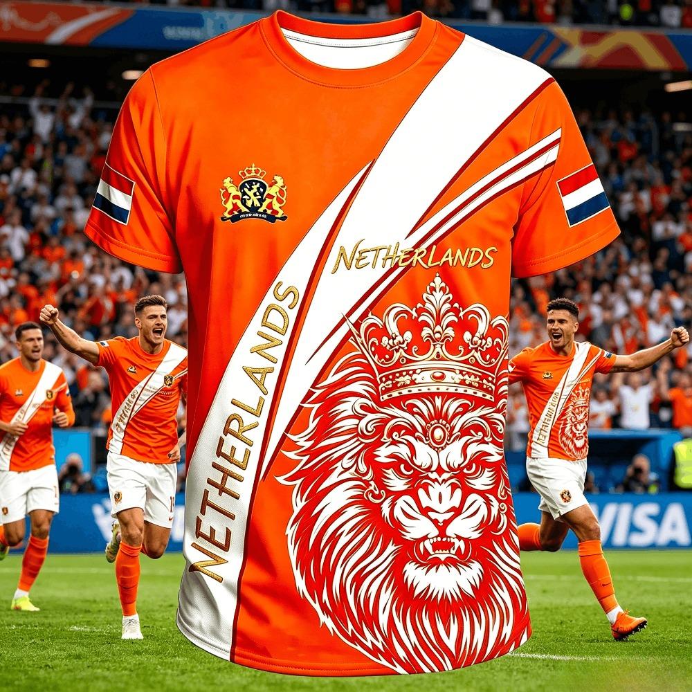 Summer Dutch Football Jersey Men 3D T-Shirt Jersey Soccer Fashion Print Casual Women Short Sleeve Men s Sports Tee Shirt S