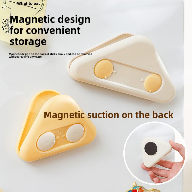 Dreieckiger Magnetischer Verschlussclip - Einfach für den Hausgebrauch und feuchtigkeitsbeständig, Verschlussklemme aus lebensmittelechtem Kunststoff zur Lebensmittelkonservierung