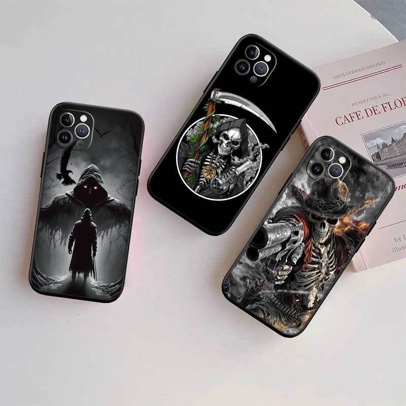Grim Reaper Skeleton Skull Phone Case for Redmi Note 12 12S 12C 13 13C 13R 14 14S 14R 14C 11A 13X A3 A3X A4 A5 Pro Max Plus