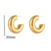 3 Sizes Exaggerated Chunky C Shape Stainless Steel Hoop Earrings for Women Glossy Thick Circle Polished Ear Jewelry