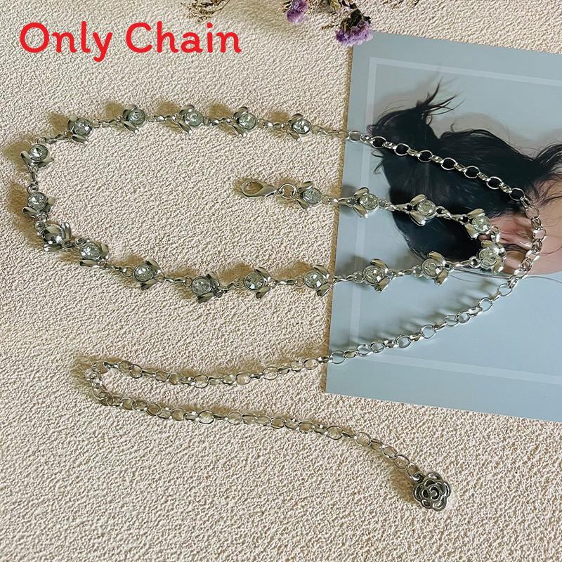 Metal Crystal Waist Chain For Women With Water Diamond Embellishments For Summer Fashion Accessory