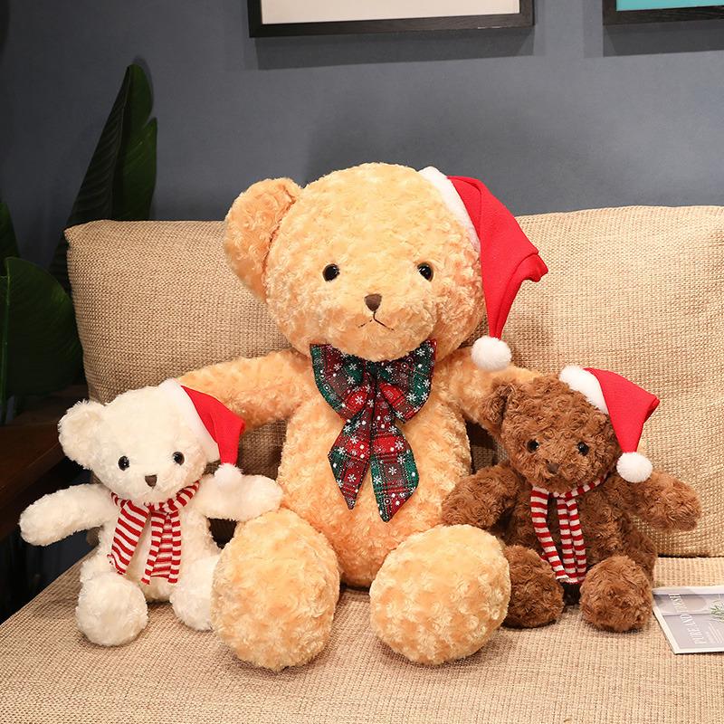 Cute Christmas Bear Teddy Bear Doll Plush Toy Hug Bear Doll Children's Ragdoll Christmas Gift