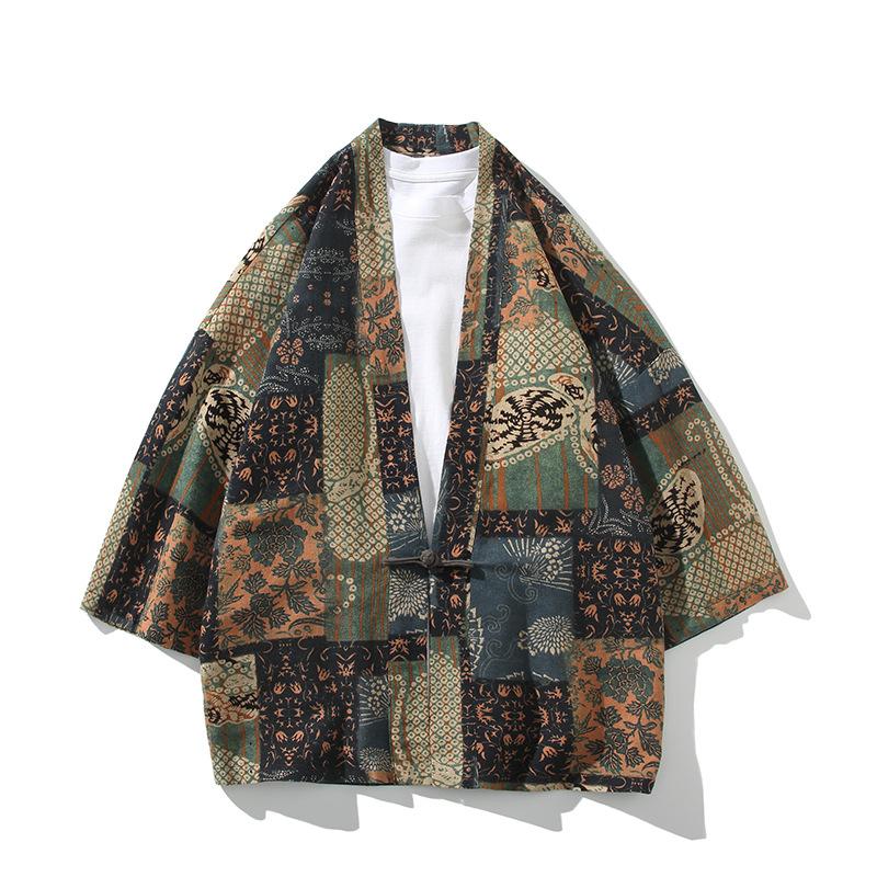 Ethnisch bedruckter Yukata für Herren und Damen, modischer Cardigan, Bluse, asiatische Kleidung, Harajuku, japanischer Cosplay-Kimono
