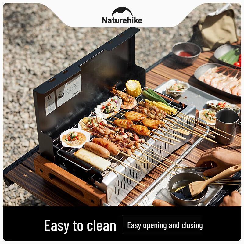 Портативный настольный угольный гриль Naturehike