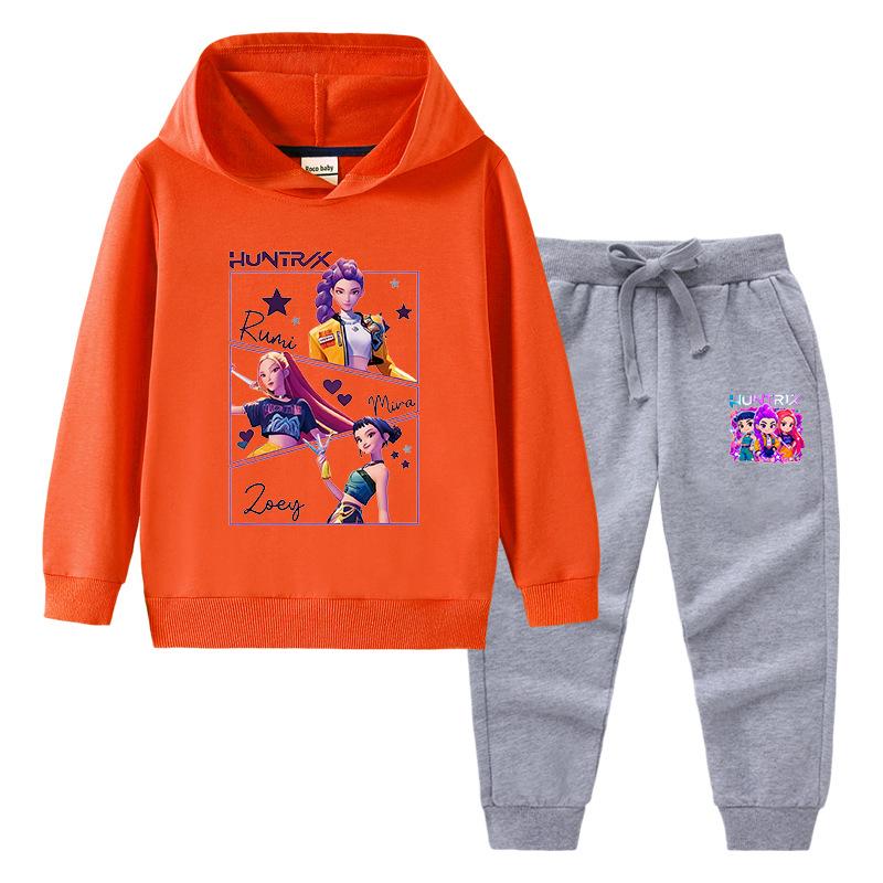 Casual Loose Hoodie Fashion Printed Set Comfortable Clothing Sets Girls