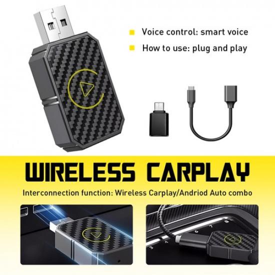 Беспроводной адаптер CarPlay для iPhone Apple Беспроводной USB-донгл Plug & Play EOOH