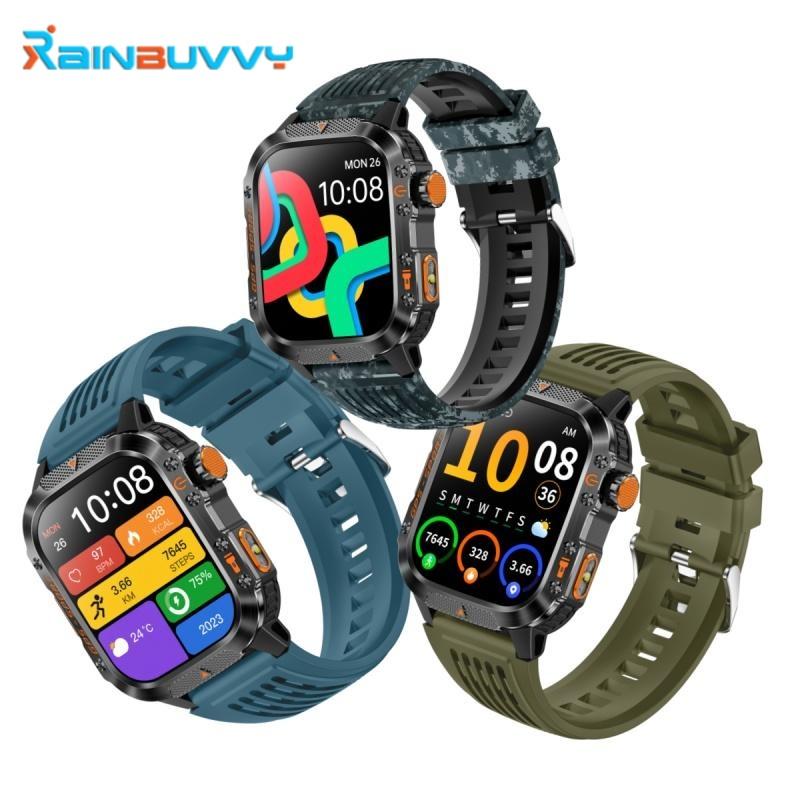 Rainbuvvy HT36 Bluetooth Smart Bracelet 2.01inches IPS BT5.3 Bluetooth Call IP68 Waterproof 540mAh Android GPS Smartwatch Multi-language
