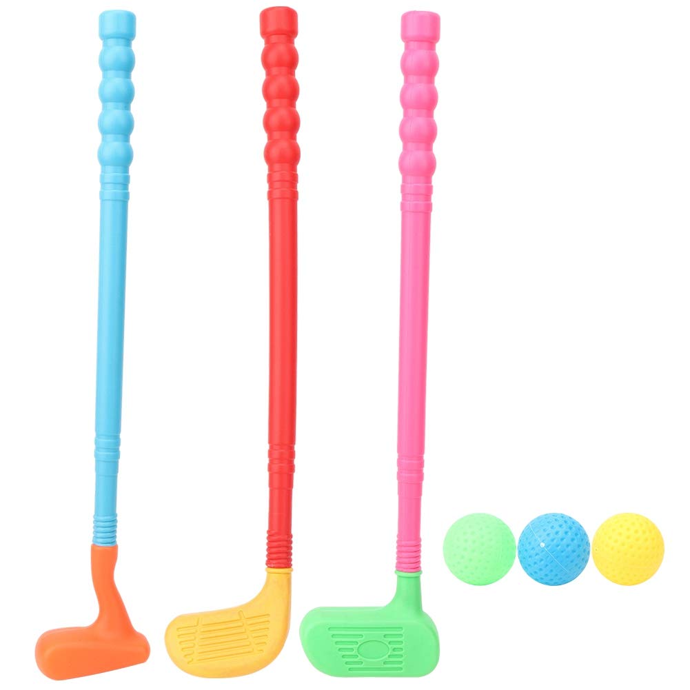 Kids Golf Putter Mini Golf Set Kids Club Toy Golf Putter Training Aids Accessories 3 Pieces Durable Growth Promotion Game Indoor Outdoor Activities