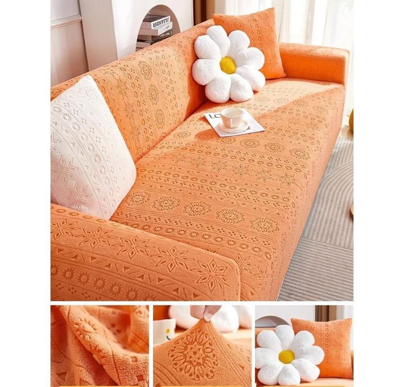 1/2/3/4/5seat Bohemian Jacquard Plush Sofa Cover Universal Sofa Cushion For All Seasons Thick and Soft Anti-cat Scratches
