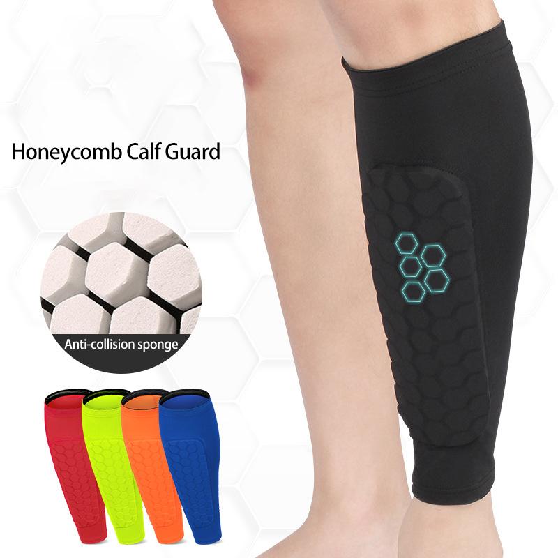 Op maat Gemaakt Logo Honingraat Scheenbeschermer Kuitmouw Brace Ondersteuning voor Voetbal Voet Beenbescherming