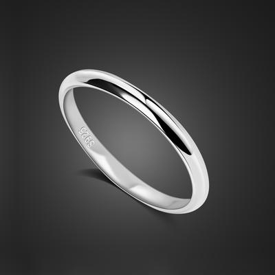 Kostenlose Gravur, modischer Ring aus 100 % 925er Sterlingsilber, glatt, schlicht, kuppelförmig, bequemer Ehering für Männer und Frauen, Schmuck, Geschenk