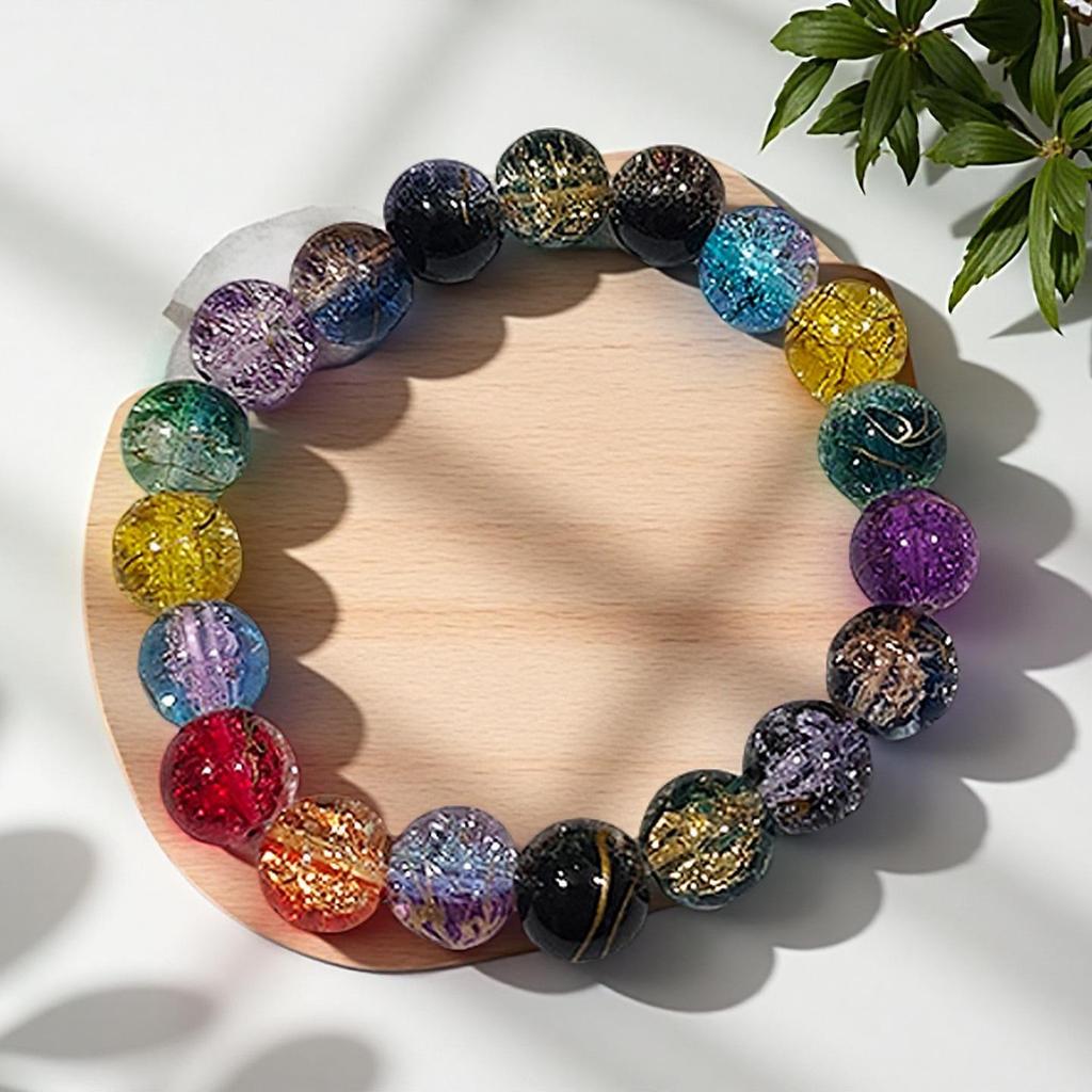 10mm Dopamine Jade Crushed Glass Bracelet: Women's Light Luxury Fidget Beaded Bracelet