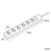 SANWA SUPPLY Power TAP-N3625N 3-Pin, 6-Outlet Strip, 2.5m