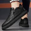 Brown Men's Leather Shoes Platform Male Casual Shoe Thick Sole Classic Original on Sale Free Delivery Shipping Fashion 2025 Pu