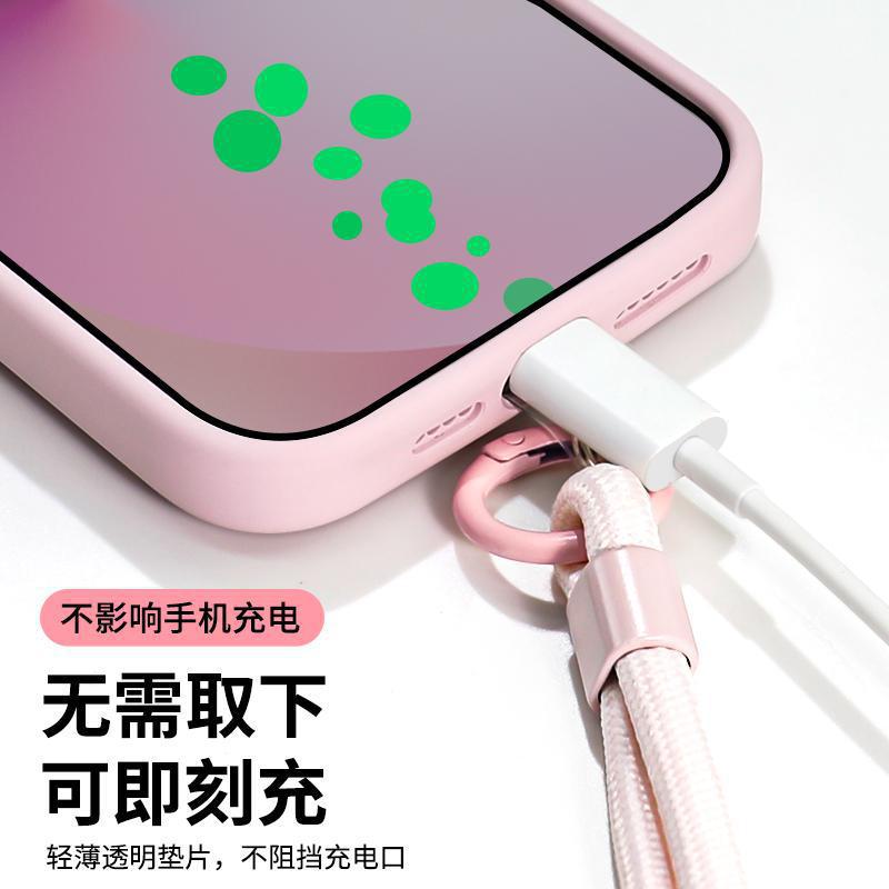 Applicable To iPhone17promax Mobile Phone Case New Apple 16 Case Liquid Silicone 14 Bracket 15 Lanyard