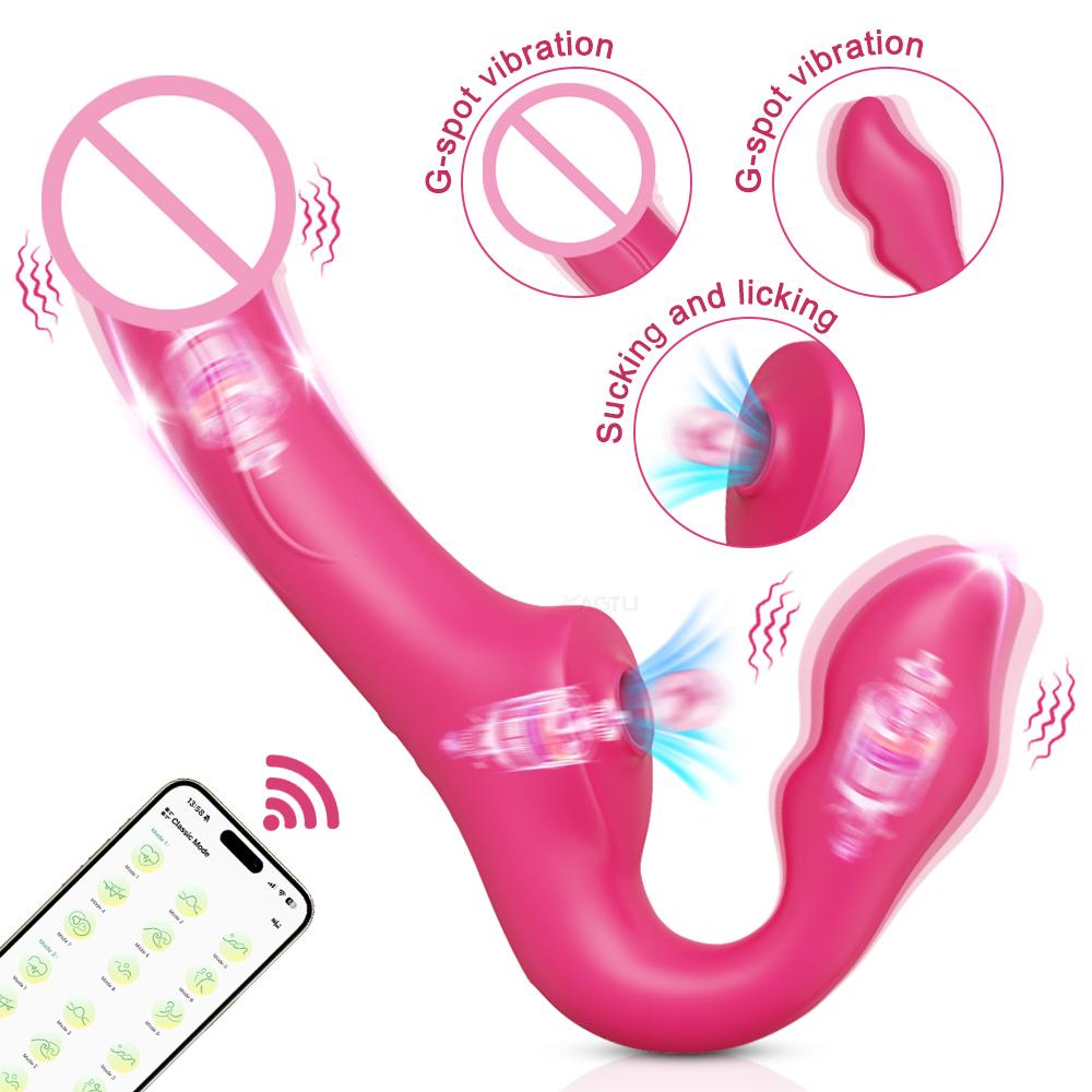 Wireless 3 In 1 Dildo Vibrator for Women Double-Ended Lesbian G-Spot Dildos Couples Female Masturbator Adults Sex Toy 18+