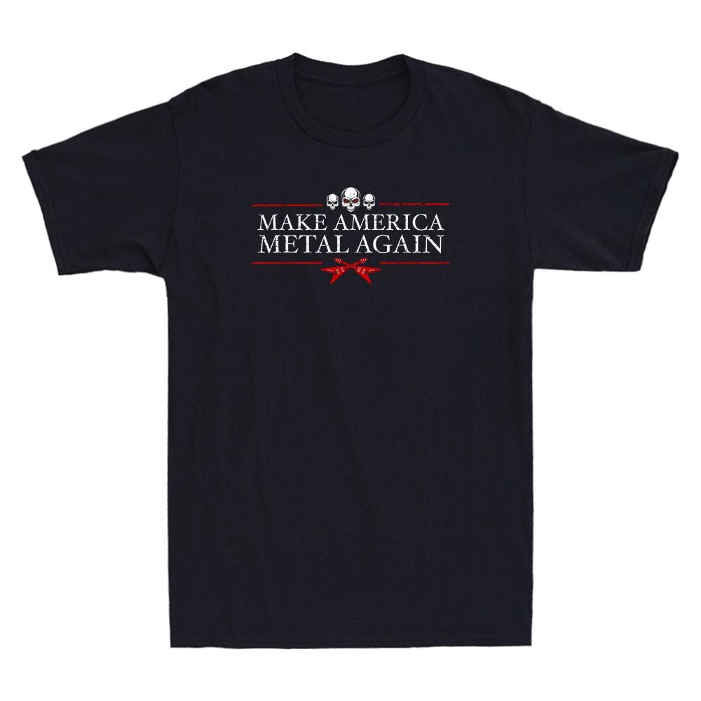Make America Metal Again Skull Rock Heavy Music Thrash Vintage Men s T-Shirt Tee XL