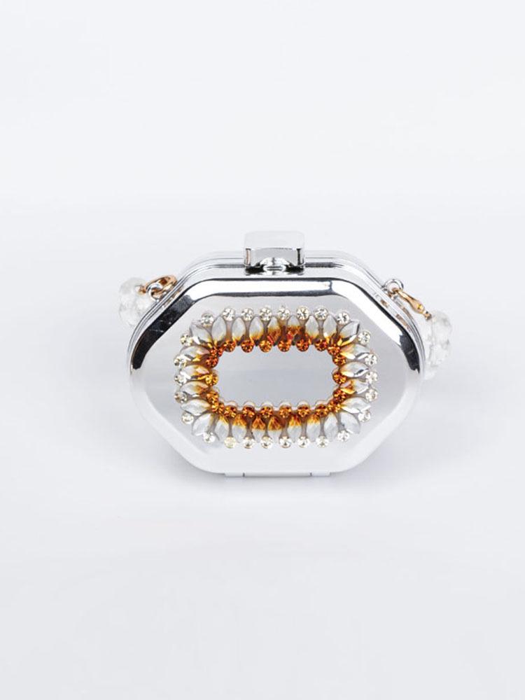 Diamond-Studded Crossbody Mini Tin Box: Fashionable Women's Lipstick & Earphone Bag