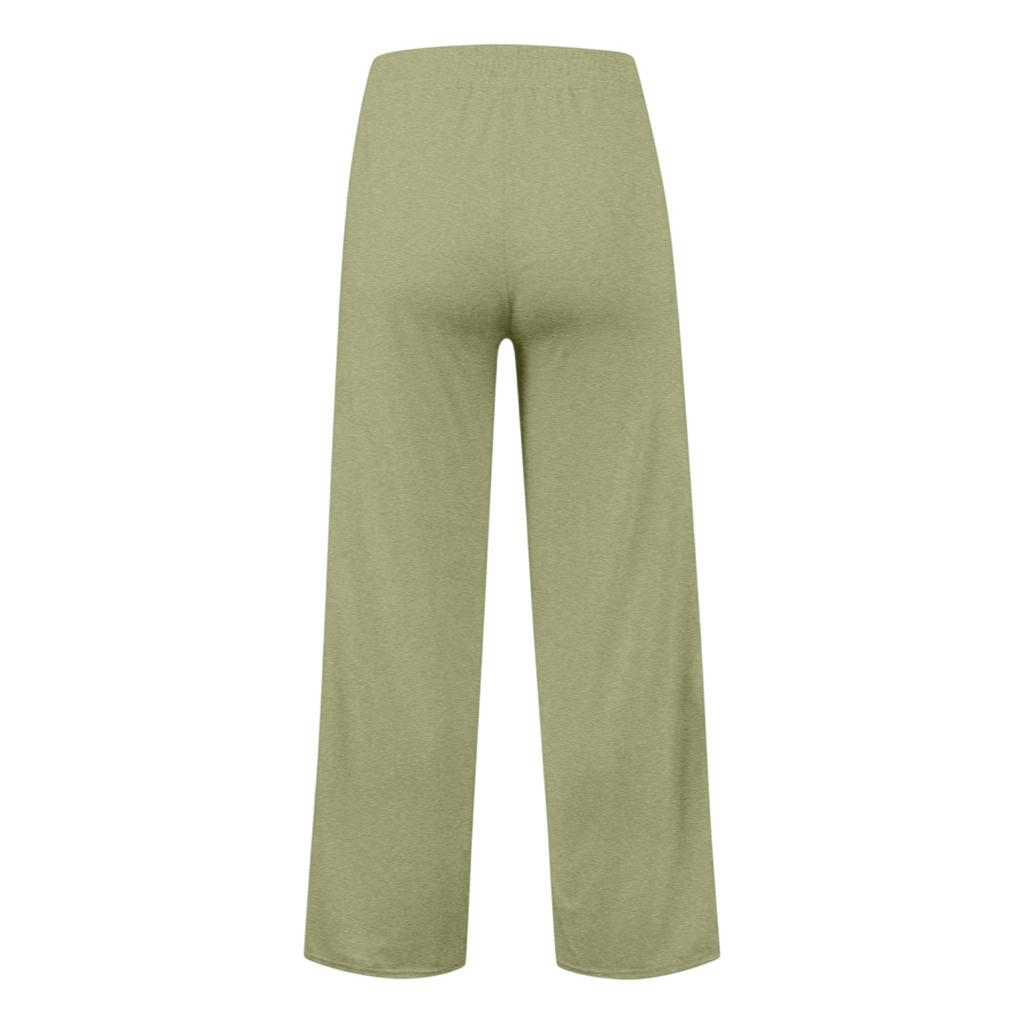 Women's Casual Fashion Solid Color Elastic Waist Drawstring Workwear Wide Leg Pants With Pockets