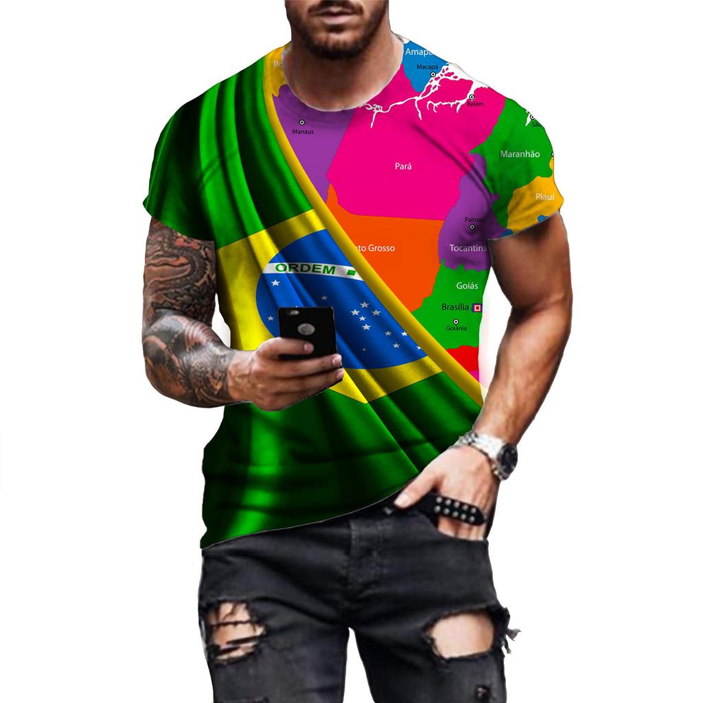 Lockerer Rundhals Kurzarm Modisches Herren Oberteil Lässiges Vielseitiges T-Shirt Bequeme T-Shirts Herren