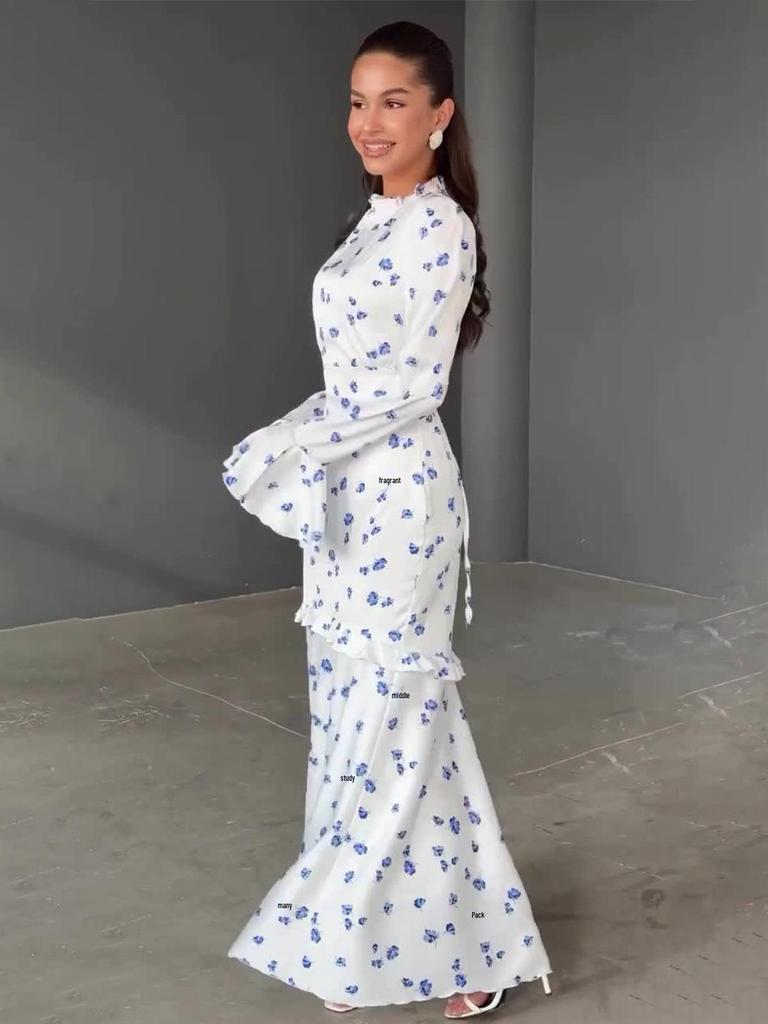 Slim Fit Floral Ruffle Dress - Gentle Spring 2025 Collection