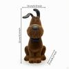 Dog Sculpture with Bow Tie Flocked Figurine Tabletop Decor for Homeowners, Living Room,
