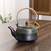 Blue Ceramic Teapot, Large capacity cooling water kettle, Brewing tea pot with tea strainer, Restaurant handle style tea kettle