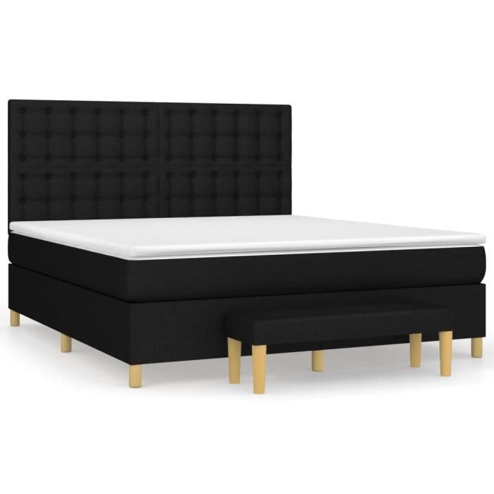 VidaXL Divan Bed with Mattress Black 180x200 Cm Fabric - Model 3137495