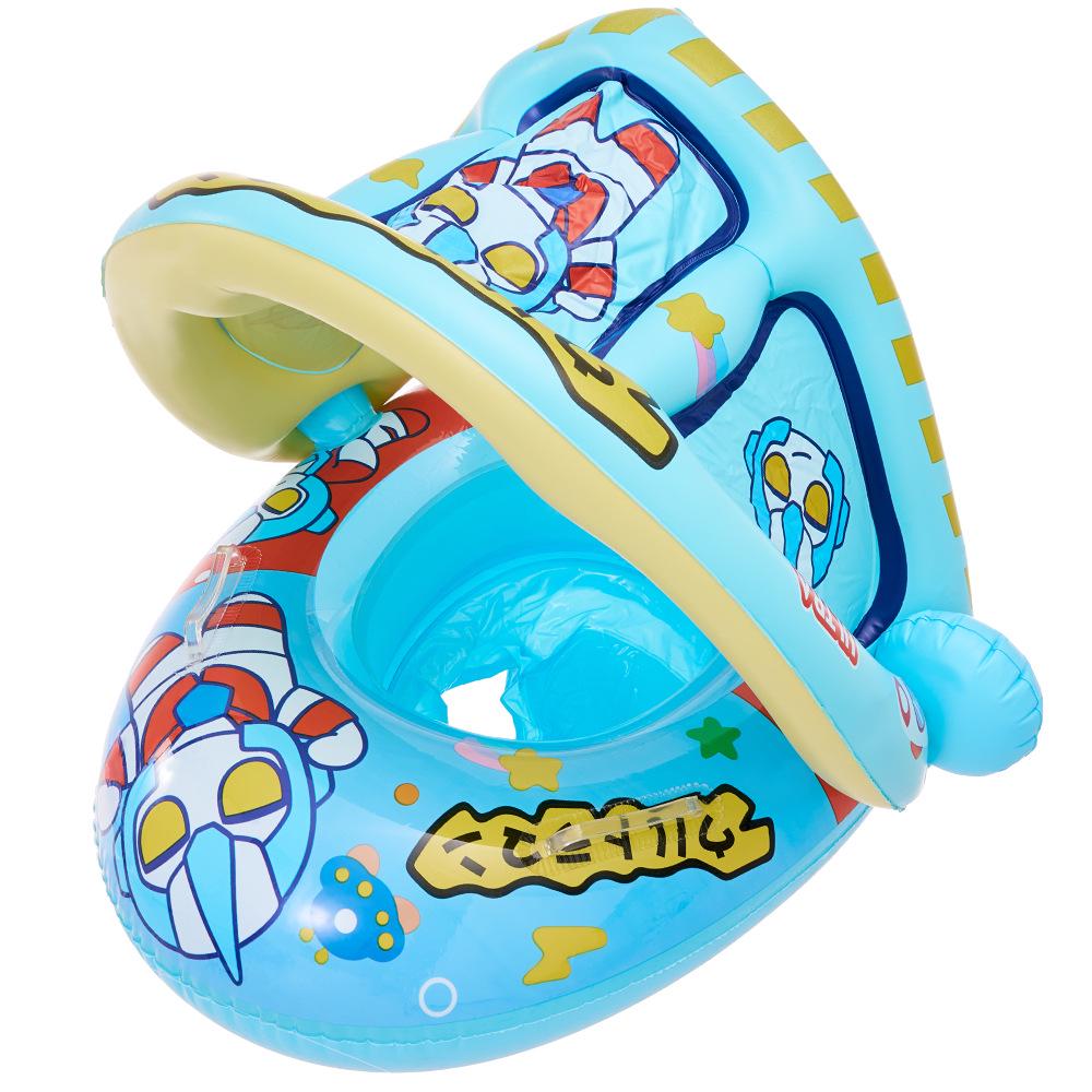 Xiao Lv Inflatable Baby Swim Ring with Removable Sunshade Canopy