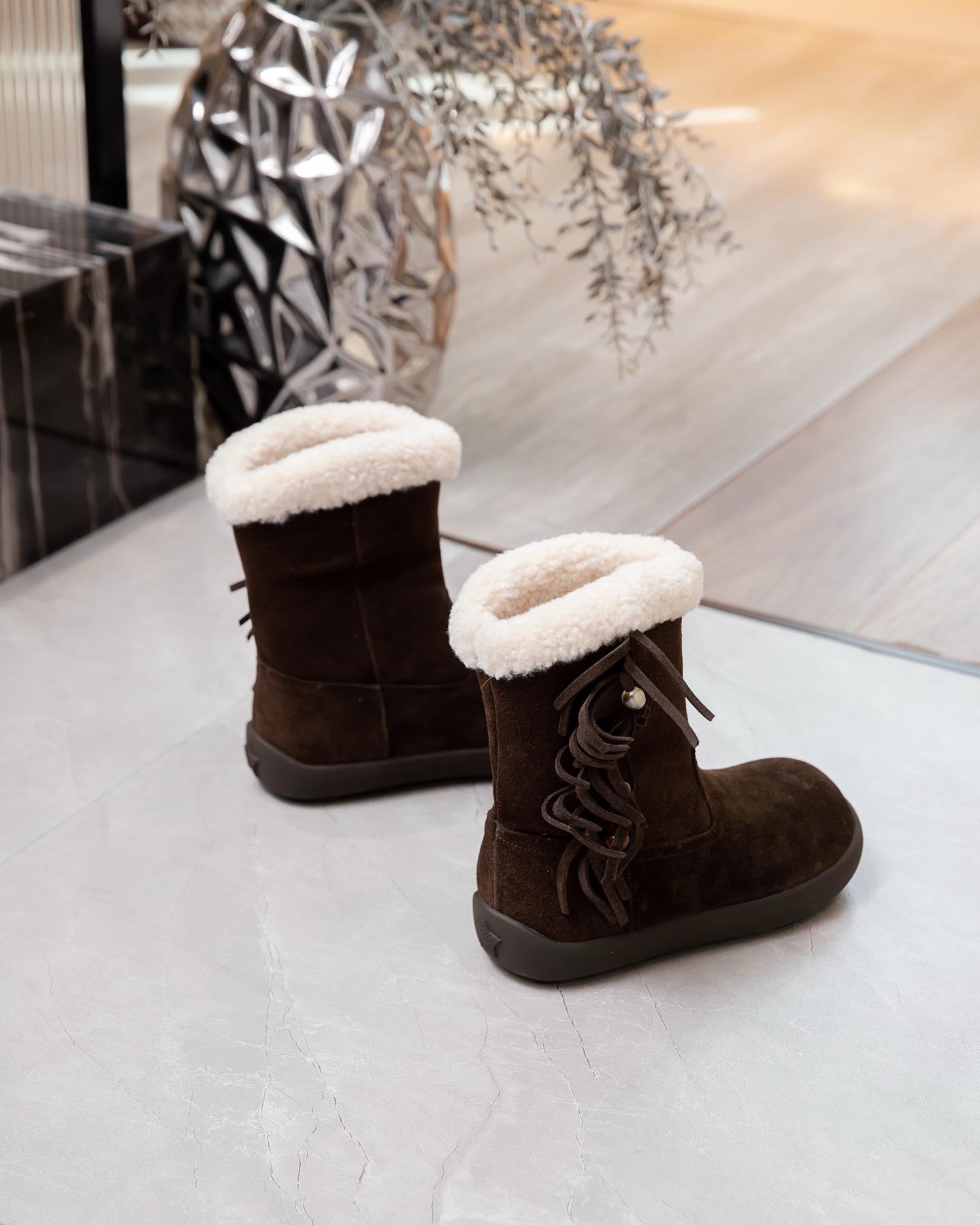 

Maillard fringed short boots women s 2025 autumn new small versatile fashion flat-bottomed thin boots women 40