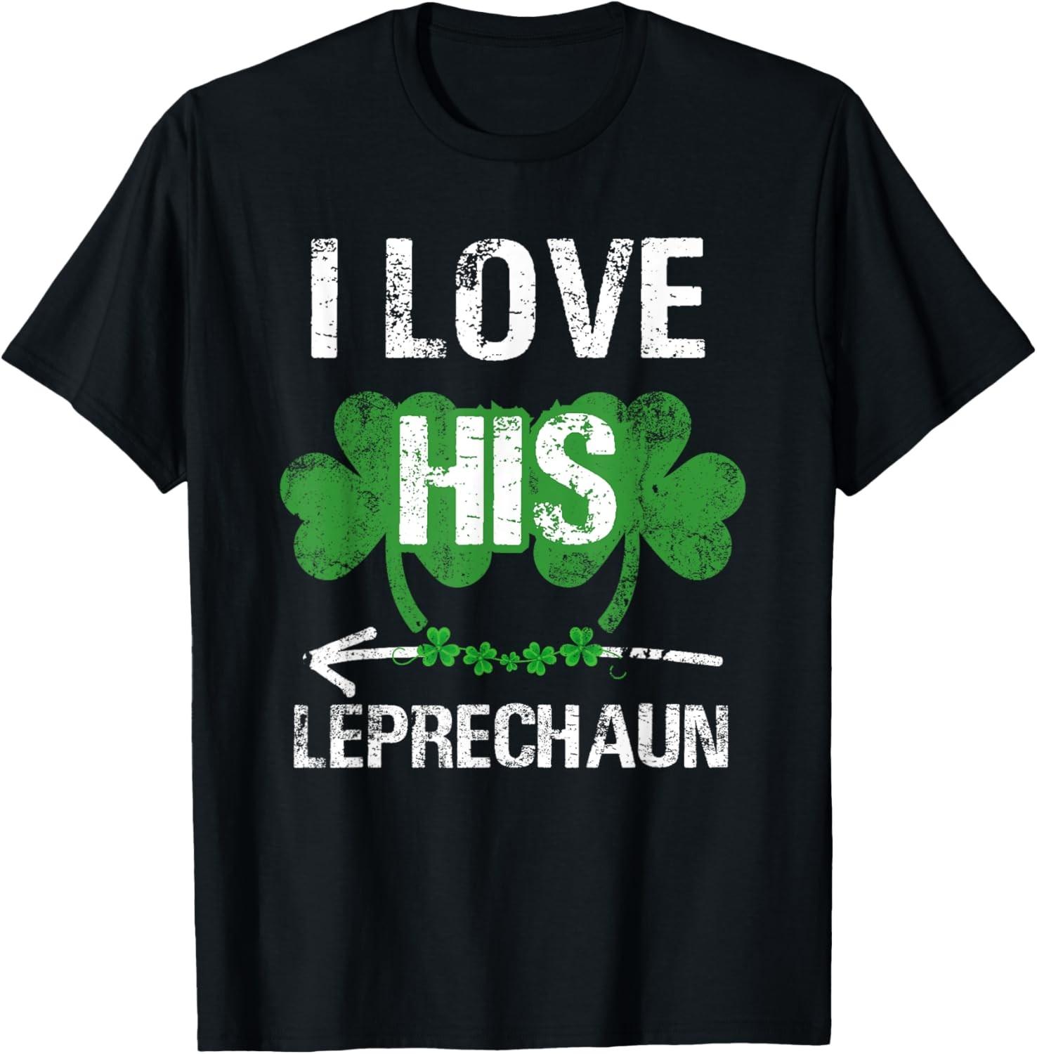 I Love His Leprechaun Shirt St Patricks Day Matching Couples T-Shirt S разноцветный