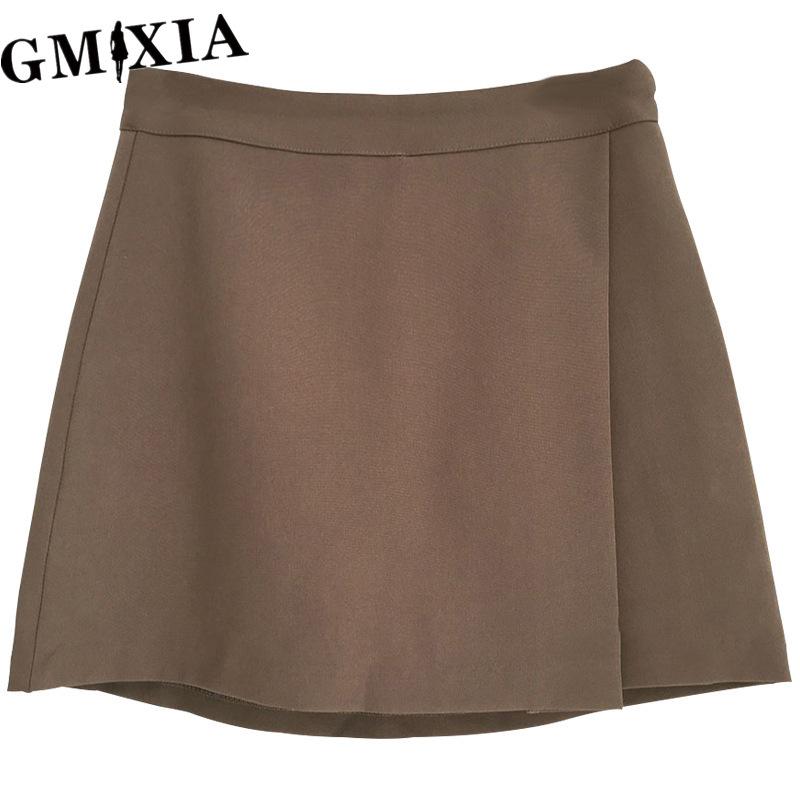 GMXIA Damenmode Lässig Einfarbig Druck Sommer Frühlingsrock