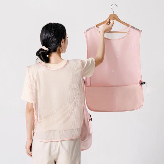Vest Apron for Women Summer Kitchen Smock Oil Resistant Apron with Pockets Multi-Purpose Waterproof Apron for Cooking BBQ Hosting