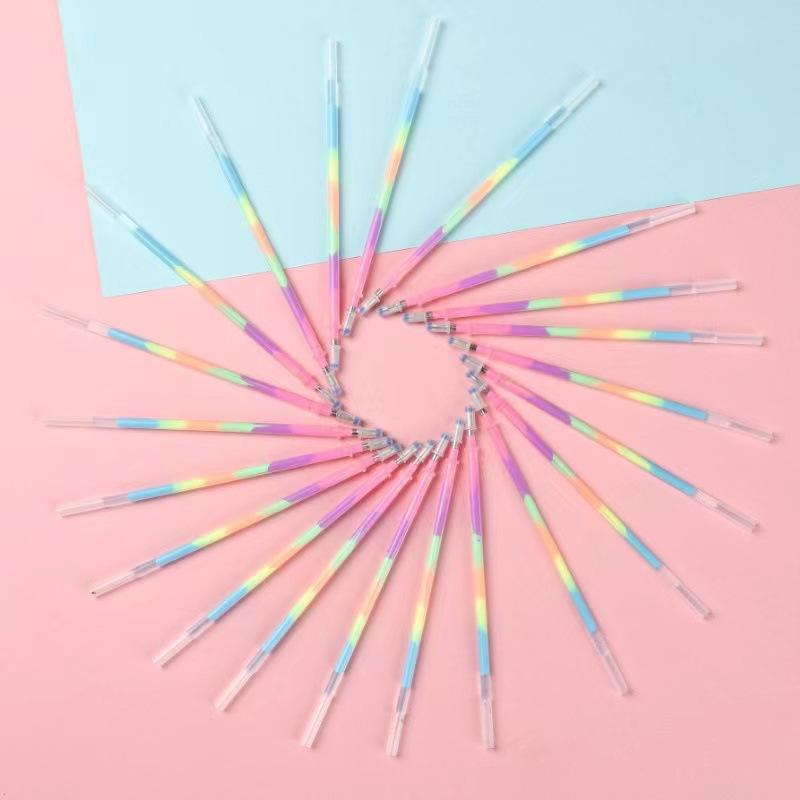 Multi-color Gel Refill Highlighter New Student Painting DIY Multi-color Rainbow Refill Highlighter Gel Pen 10pcs