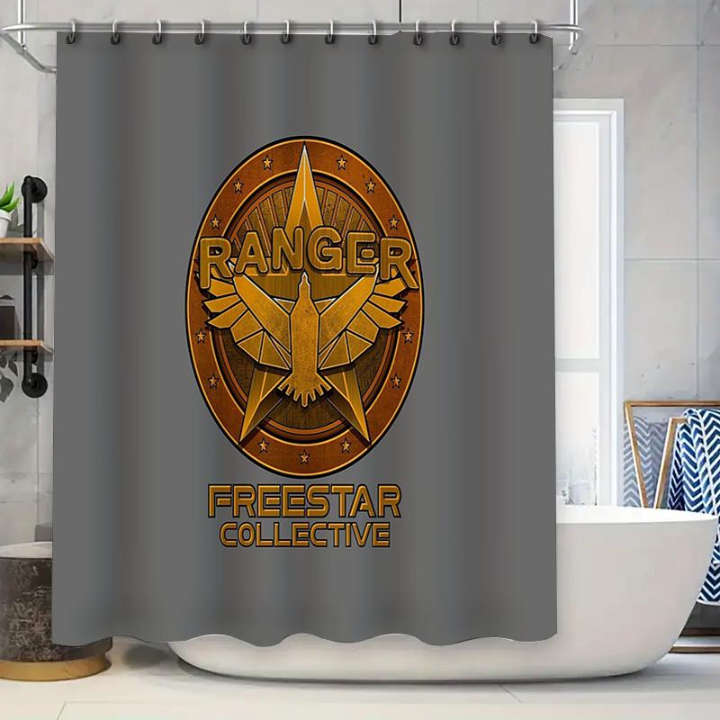 

Modern Abstract Gold Geometric Trefoil Shower Curtain Bathroom Decor Washable Waterproof Home Textile Living Room Backdrop W60H190(CM)-1 Pcs