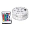 Submersible LED Lights IP68 Waterproof 10LEDs 16 Lighting Effects Battery Operated Spot Light with