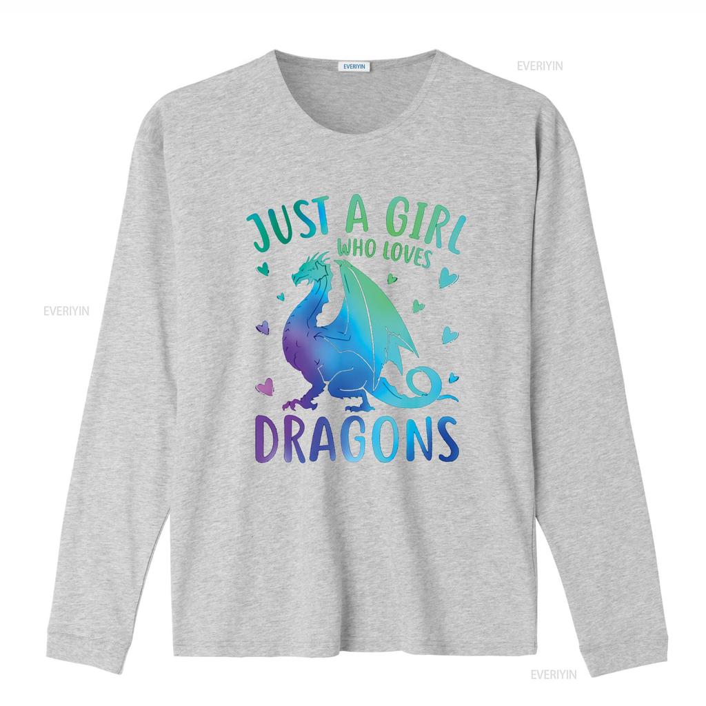 Cute Just A Girl Who Loves Dragons Women and Girls T Shirt vintage Washed fashion graphic Slightly Casual Stylish Versatile