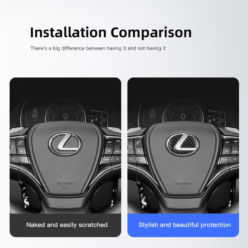 Car Steering Wheel Decorative Stickers Carbon Fiber Emblem For Lexus F SPORT ES RX NX LS UX LM LX GX LC RZ IS CT GS RC HS SC TX