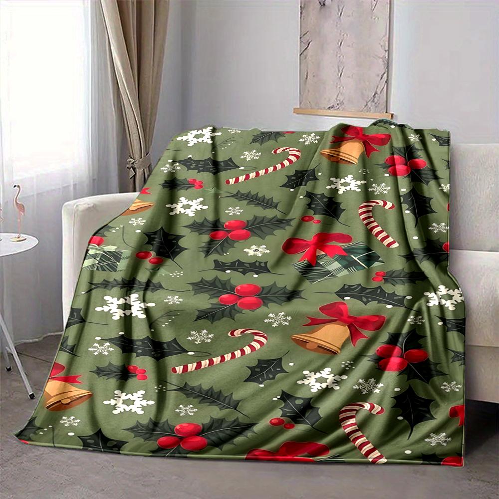 1Pc Christmas Santa Bunnies Blanket Soft And Comfortable Casual Warm Camping Travel Christmas Halloween Gift M91725