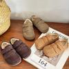 Korean Children's Birkenstocks, Boys' Winter Velvet Casual Shoes, Velcro Retro Girls' Two Cotton Shoes, Warm and Non-slip