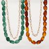 Colorful Stone Beaded Necklace Women's Clavicle Holiday Banquet Jewelry Gift