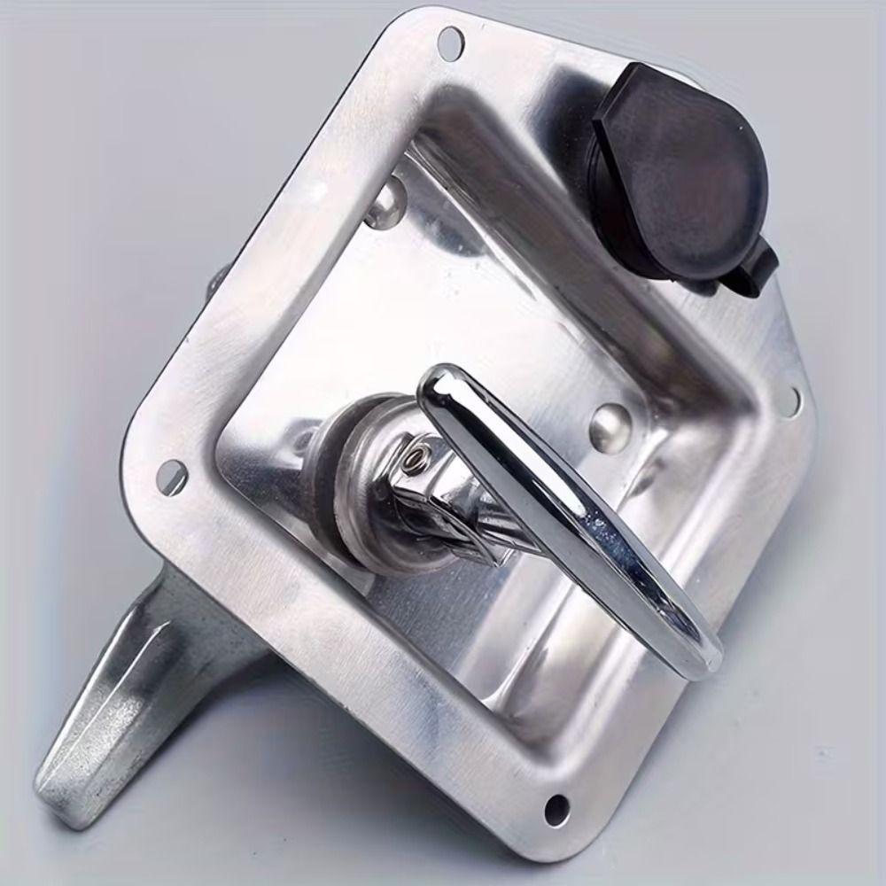 Compact Folding Lock Black Stainless Steel Lock User Convenience T-handle Lock Truck