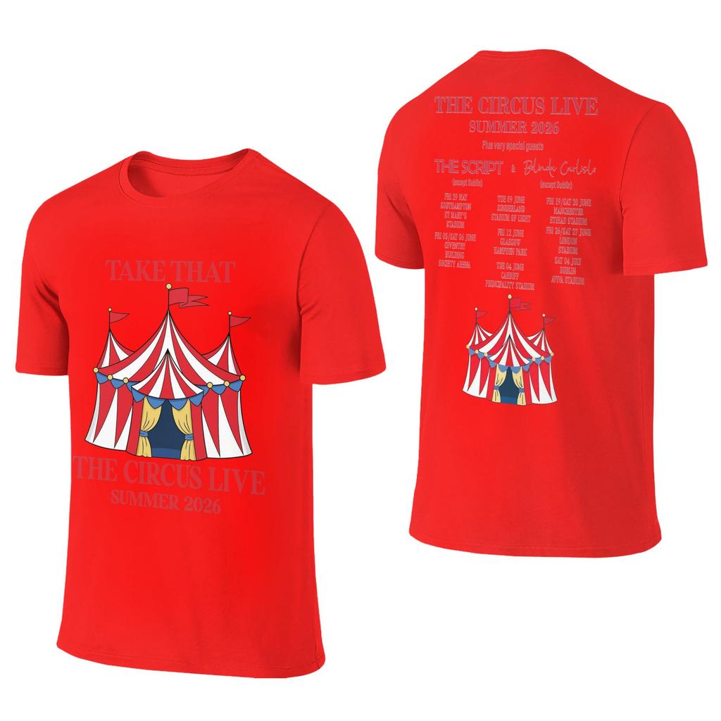Unisex Unisex Take That The Circus Live Tour 2026 Tshirt Outfits Vintage 100 Cotton T Shirt Top Tee Clothes All Seasons